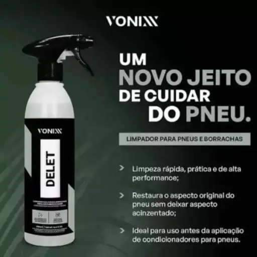 Limpa Pneus E Borracha Delet 500ml - Vonixx