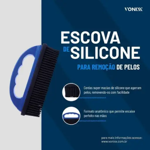 Escova Silicone Remove Pelos - Vonixx