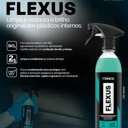 Limpa e Restaura Plasticos Internos Flexus 500ml - Vonixx